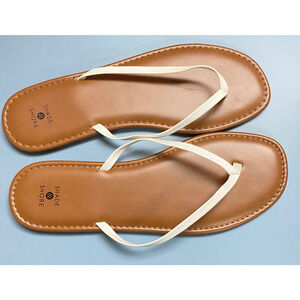 Shade & Shore Woman's Sz 11 US Flip Flop Slippers Faux Leather